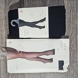 Tights bundle, 1 fashion tights and 1 ribbed sweater tights
